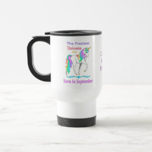 Söt Rainbow Unicorns, född i september Resemugg