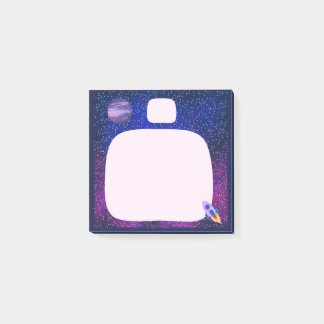 Söt raket rymd galax memo pad två sektioner Pos Post-it Block