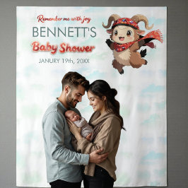 Söt Ram Vinter Bebis Dusch Tältduk