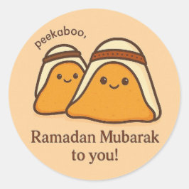 Söt Ramadan Mubarak till dig Runt Klistermärke