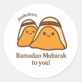 Söt Ramadan Mubarak till dig Runt Klistermärke