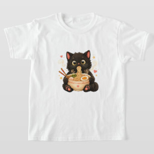 Söt Ramen Katt Barn T-Shirt