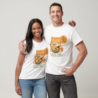 Söt Ramen-Katt – Kawaii Katt som äter Ramen Japans T Shirt