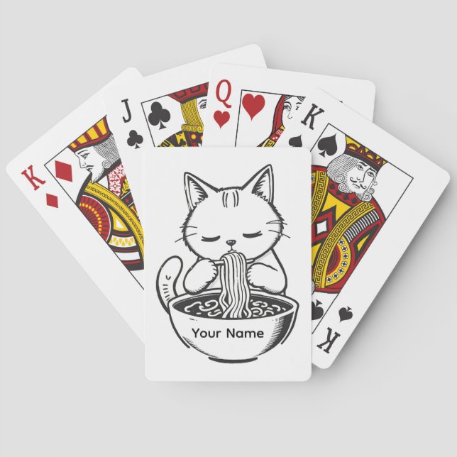 Söt Ramen-Katt Personlig Casinokort (Baksidan)