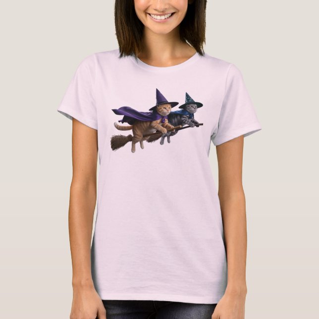 Söt randig häxdubbel T-shirt (Framsida)
