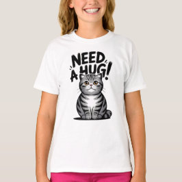 Söt randig katt behöver en kram Roligt djur T Shirt