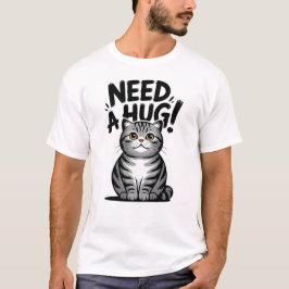Söt randig katt behöver en kram Roligt djur T Shirt