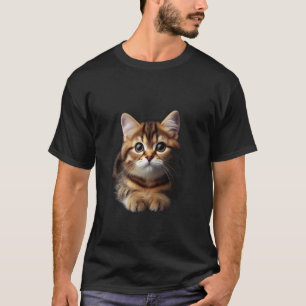 Söt randig katt charm t shirt