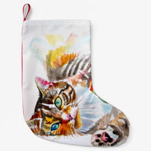 Söt randig katt Merry Cats julstrumpa