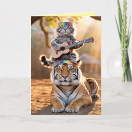 Söt randig och tiger gratulationskort helgkort