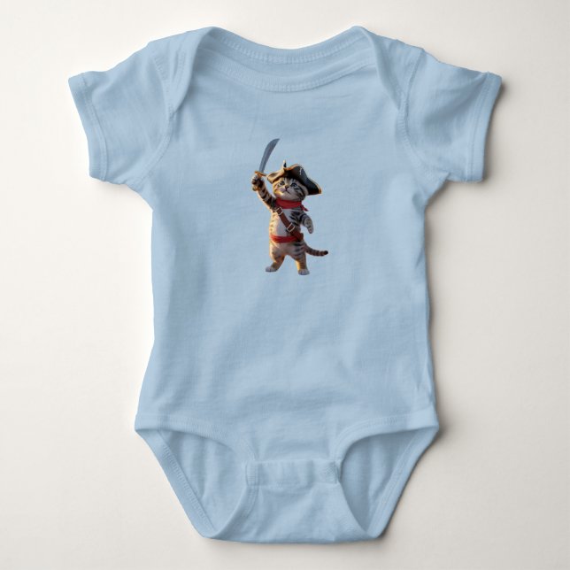 Söt randig pirat t shirt (Framsida)