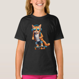 Söt randig skateboardåkande barn- t shirt