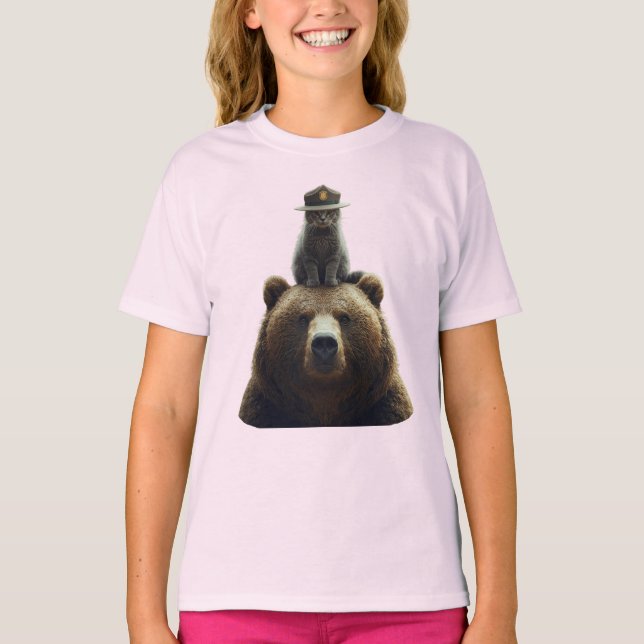 Söt randig skogvaktar barn- t shirt (Framsida)