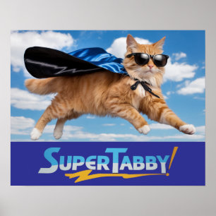 Söt randig superhjälteaffisch poster