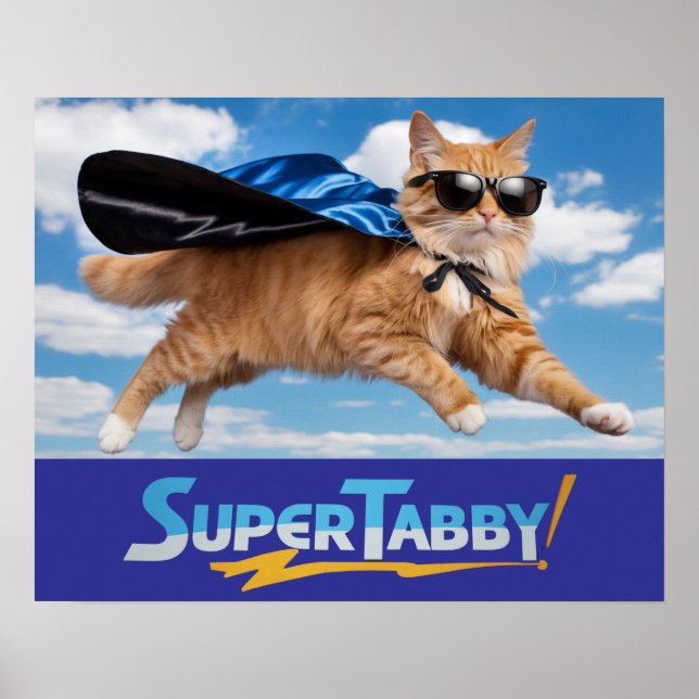 Söt randig superhjälteaffisch poster (Framsidan)