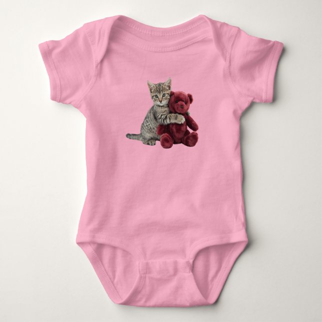 Söt randig teddybjörn t shirt (Framsida)