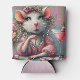 Söt Råtta Dam som har en Martini Contemplating