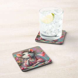 Söt Råtta Dam som har en Martini Contemplating Underlägg