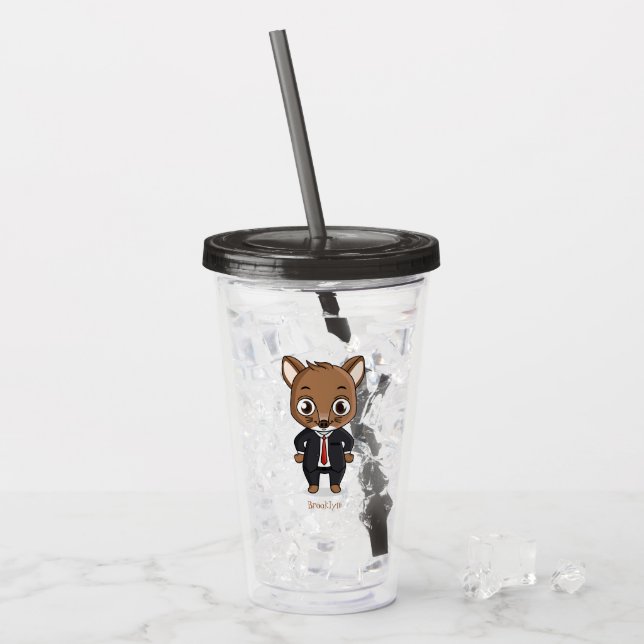 Söt råtta serieillustration  take away mugg (Framsida Ice)