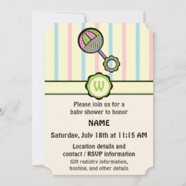 Söt rattle Baby Shower-inbjudan Inbjudningar