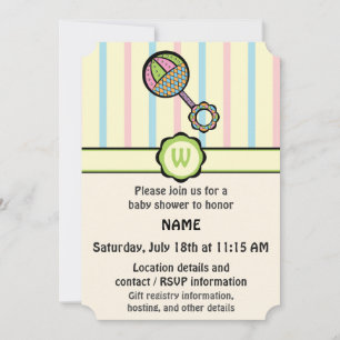 Söt rattle Baby Shower-inbjudan Inbjudningar