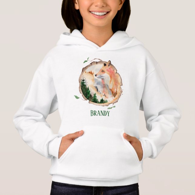 Söt räv älskare lägg till namn t shirt (Framsida)