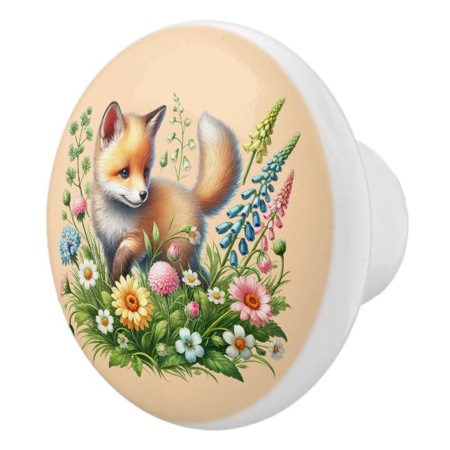 Söt räv barnrum  knopp (Höger)