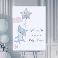 Söt räv flygande ballong pojke baby shower välkoms