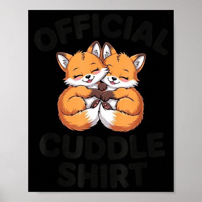 Söt Räv Knuff Par Detta Är Min Kram  Poster (Framsidan)