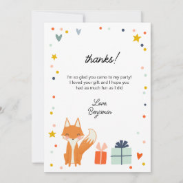 Söt räv Modernt tack för barnkalas