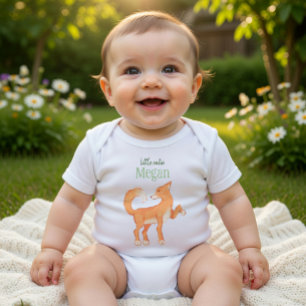 Söt räv Personligt namn "Lilla sötnos" Bebis T Shirt