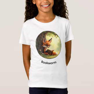 Söt räv som läser en bok, bokälskare - skräddarsyd t shirt
