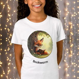 Söt räv som läser en bok, bokälskare - skräddarsyd t shirt