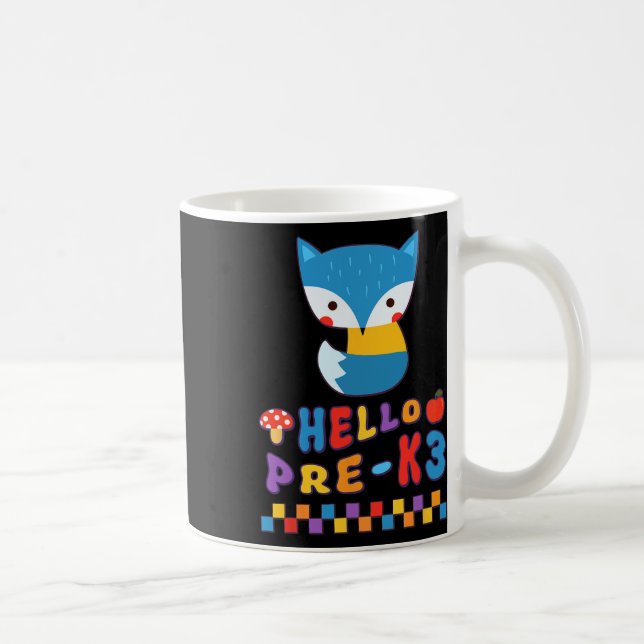 Söt räv tillbaka till skolan skogs djur förskola k kaffemugg (Höger)