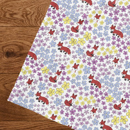 Söt Räv Whimsical Färgglada Vilda Blommor Baby Fli Fleecefilt