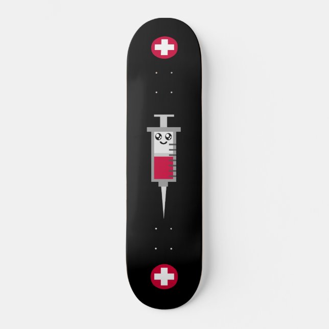 Söt Rave Hypo Spruta Old School Skateboard Bräda 18 Cm (Framsida)