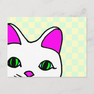 Söt Rave Lucky Cat Maneki Neko Vykort