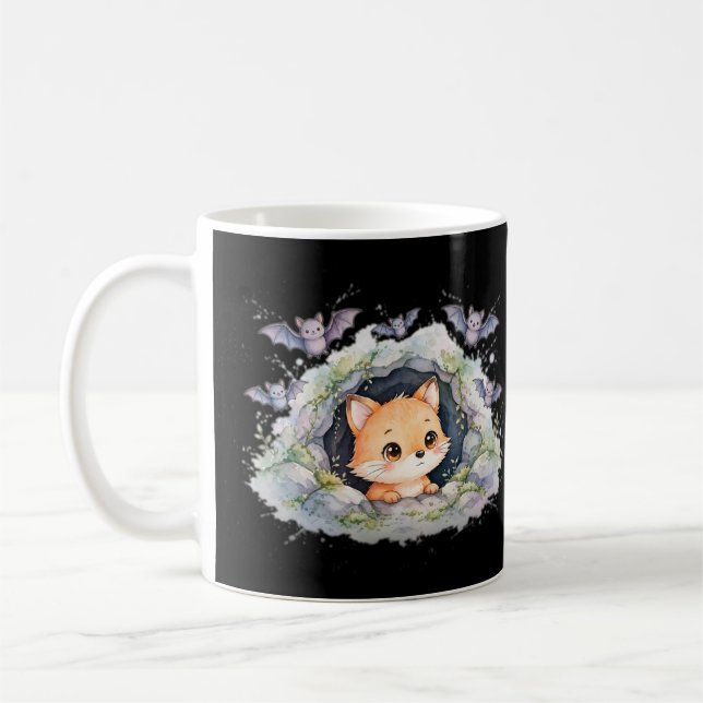 Söt Rävhundsgrottavänner Kaffemugg (Vänster)