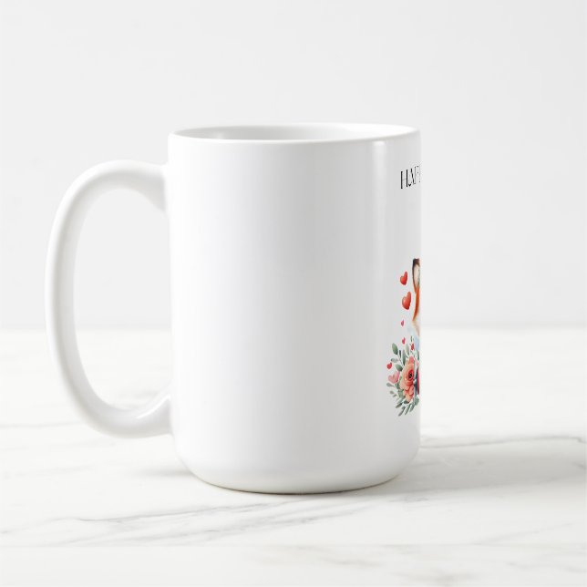 Söt rävpilot födelsedag kaffemugg (Vänster)