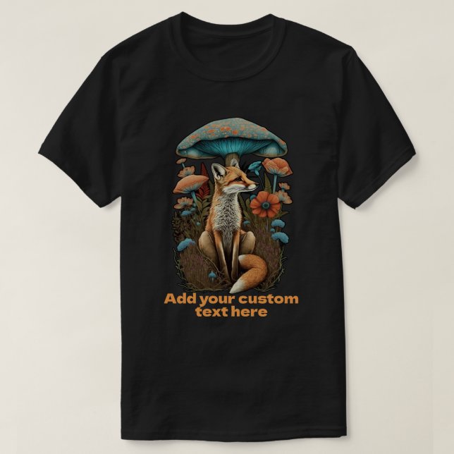 Söt Rävröksvamp vildblomma, Räf, Svampälskare T Shirt (Design framsida)