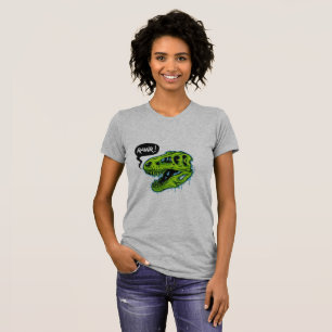 Söt RAWR T-Rex dinosaur t-shirt för kvinnor - Grön