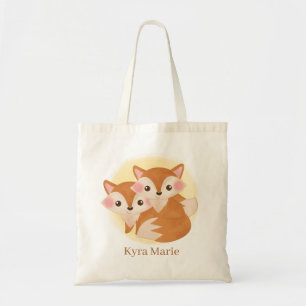 Söt räx älskare lägg till namn Tote Bag Tygkasse