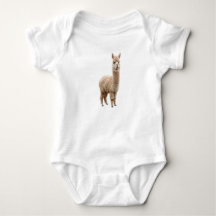 Söt Realistisk Fluffig Alpaca Foto Baby Bodysuit