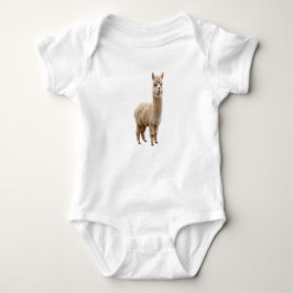 Söt Realistisk Fluffig Alpaca Foto Baby Bodysuit T Shirt