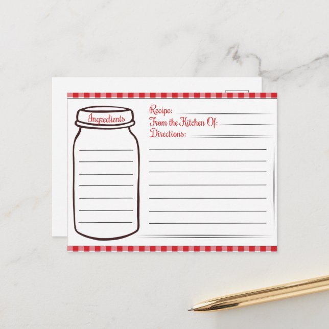 Söt recept från vykort för kök (Fram/Back In Situ)