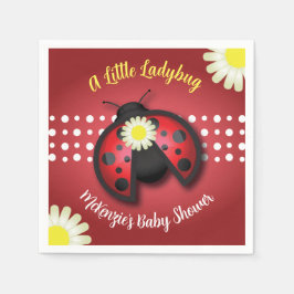 Söt Red and Black Ladybug Daisys Baby Shower Pappersservett