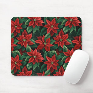 Söt Red and Grönt Poinsettias Digital Art Musmatta
