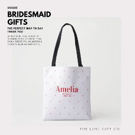 Söt Red and Rosa Stars Bridesmaid Frieri Gift Tygkasse