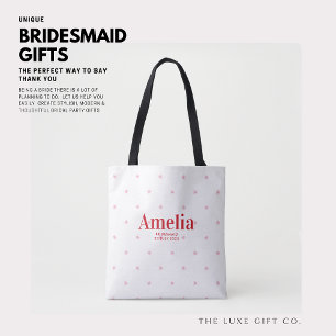 Söt Red and Rosa Stars Bridesmaid Frieri Gift Tygkasse