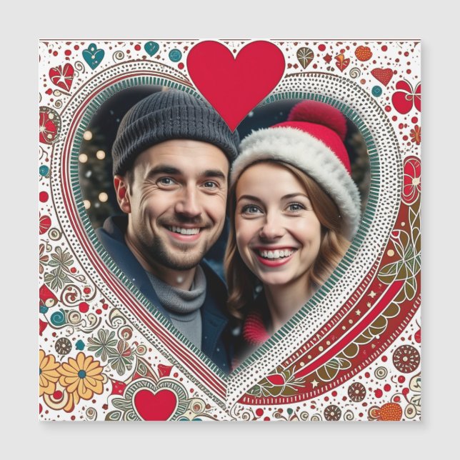 Söt Red and Turcos Hearts Ram (Framsida)